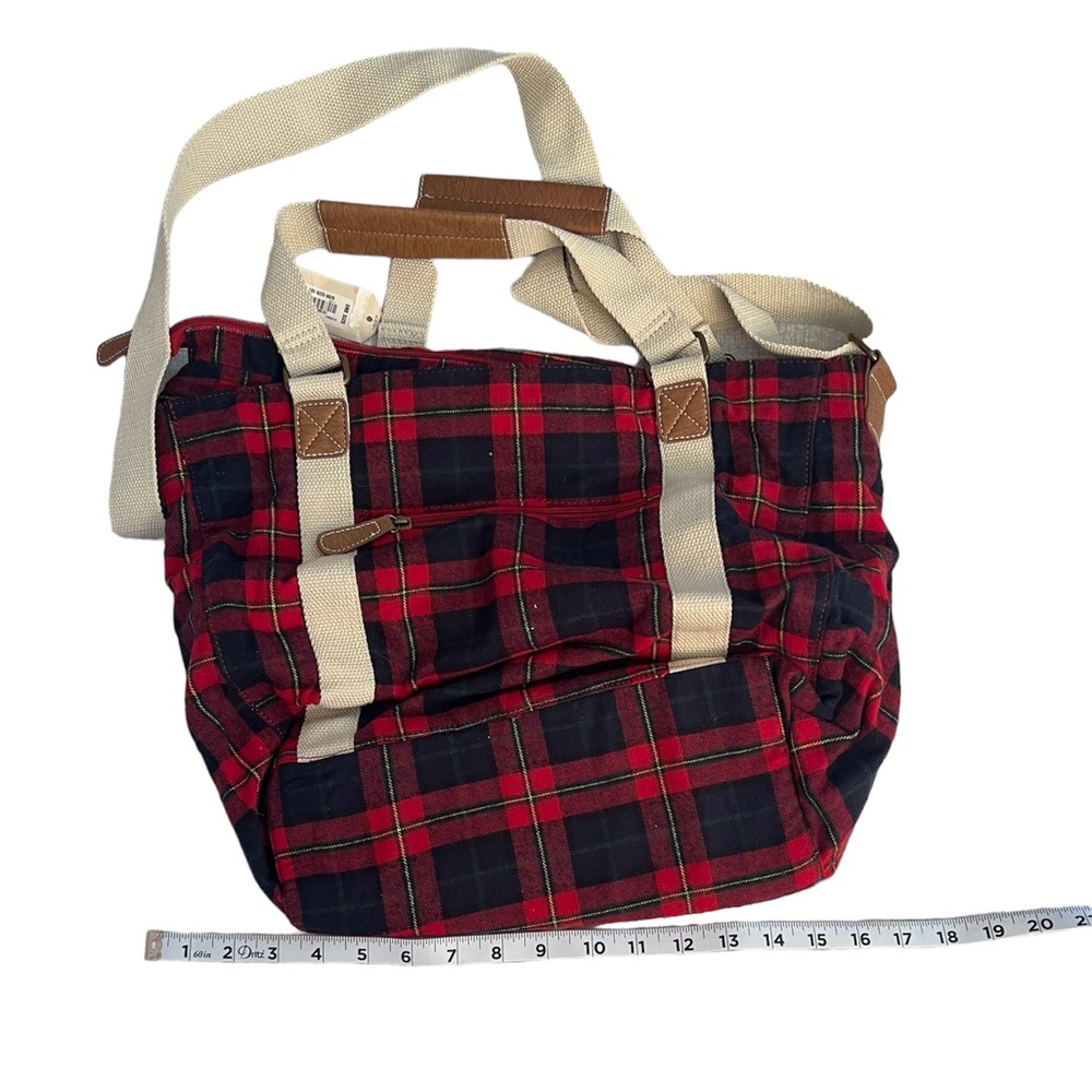 NWT Arizona Jean Co. Plaid Book Bag in Red/Black/White - Picture 3 of 5